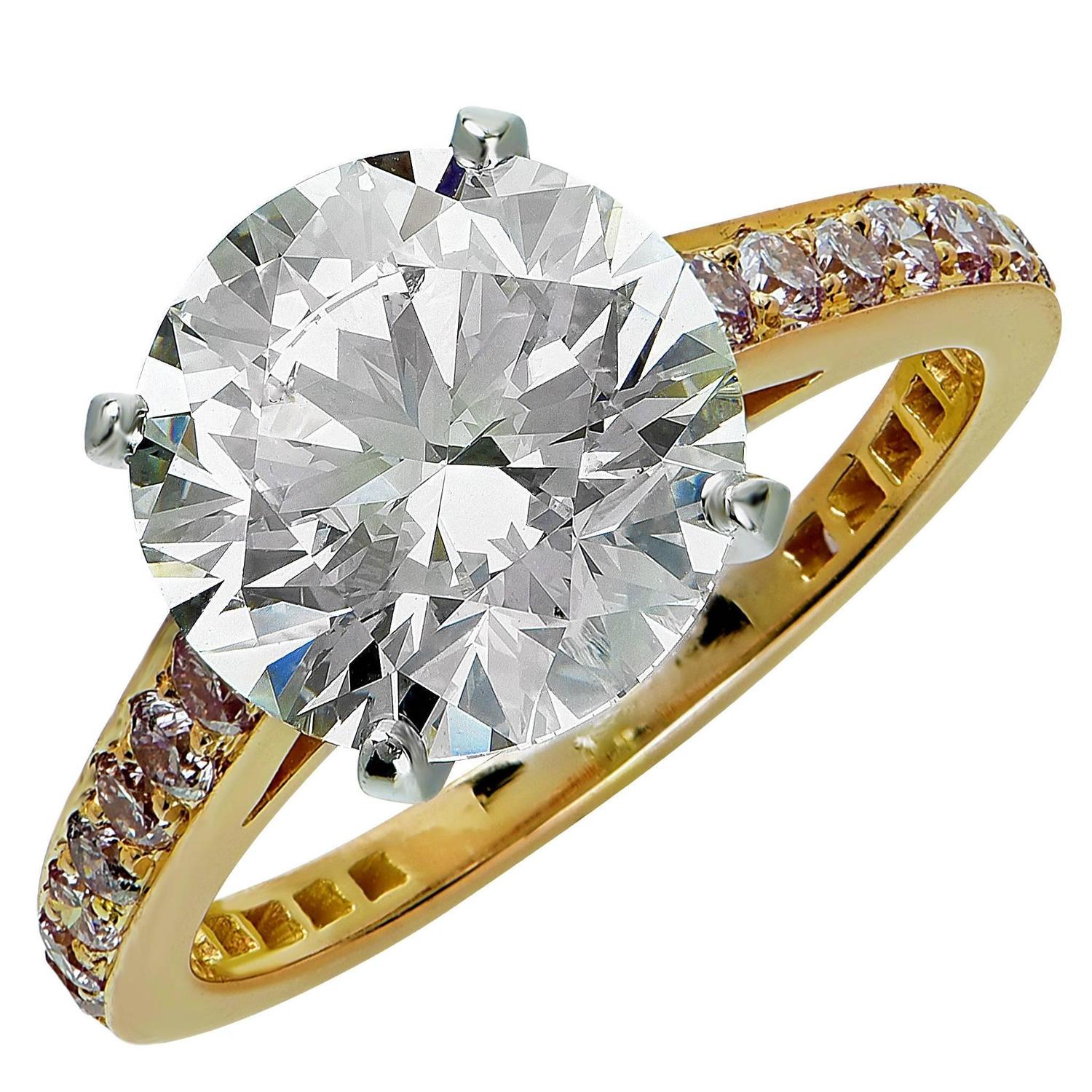 Stunning Graff GIA Cert 3.60 Carat Diamond Gold Engagement Ring at 1stdibs