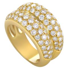 Cartier Diamond Pave Gold Double Band Ring