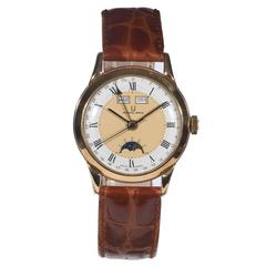 Universal Geneve Yellow Gold Triple Calendar Moonphase Wristwatch