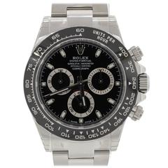 Rolex Stainless Steel Black Ceramic Daytona Cosmograph Automatic Wristwatch