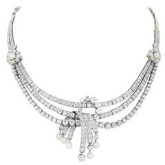 25.00 Carat Diamonds Platinum Necklace 7