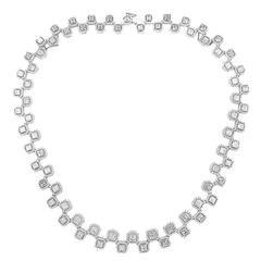 20.62 Carat Asscher Cut Diamond Necklace 