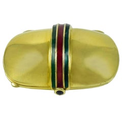 Vintage Enamel Gold Pill Box