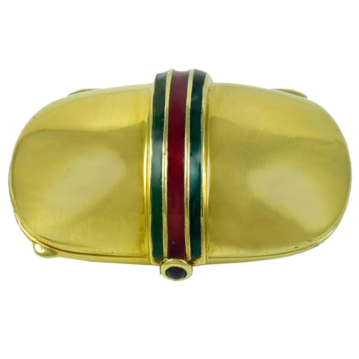 Enamel Gold Pill Box For Sale at 1stdibs