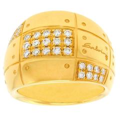 Salvini Diamond Set Modernist Gold Ring