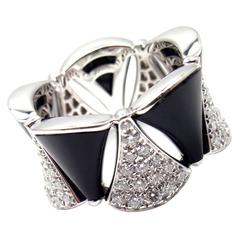 Bulgari Diva Dream Diamond Onyx Gold Band Ring 11
