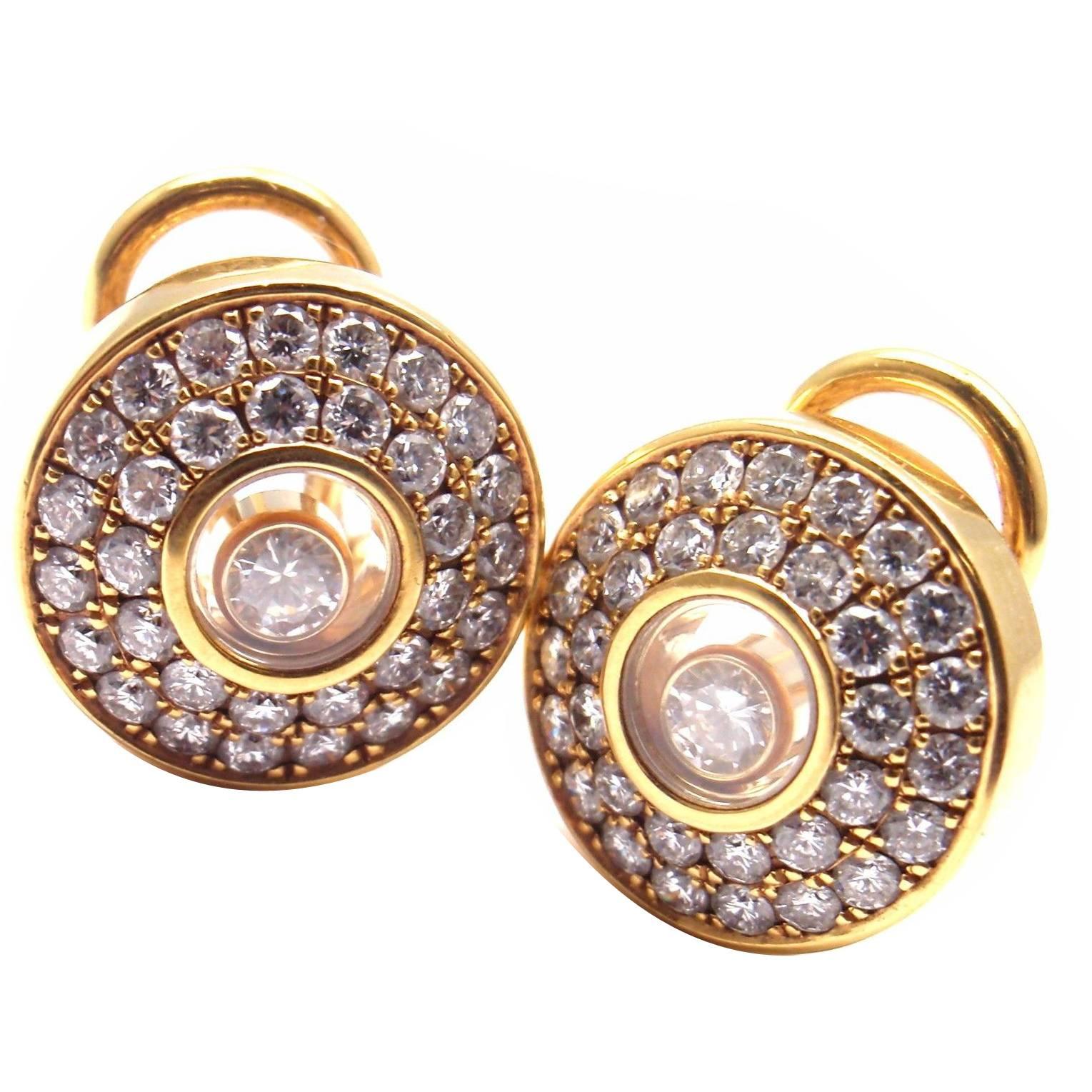 Chopard Happy Diamond Gold Earrings