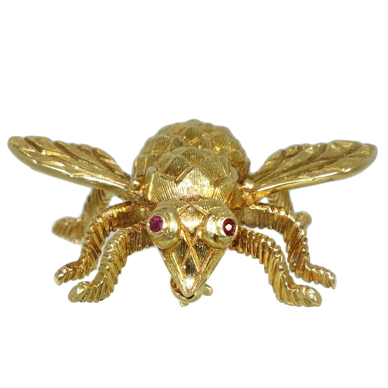Tiffany & Co. Ruby Gold Bumble Bee Brooch