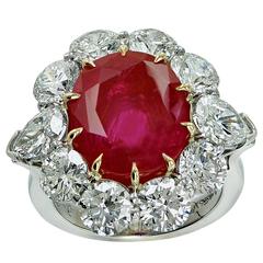 Aletto Brothers 8.66 Carats AGL No Heat Burma Ruby Diamond Platinum Ring