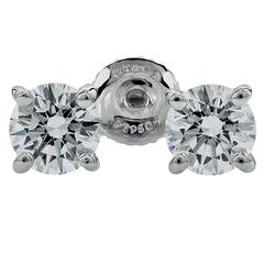 Tiffany & Co. 1.09 Carats Diamonds Stud Platinum Earrings