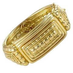 Hammered Gold Bangle Bracelet