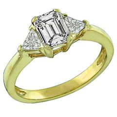 Vintage Amazing .69 Carat GIA Certified Emerald Cut Diamond Engagement Ring