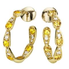 Sabine Getty Yellow Sapphire Diamond Gold Harlequin Earrings