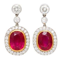 Ruby Diamond Gold Earrings