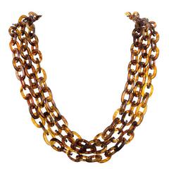 Antique 60 Inch Tortoise Shell Link Chain