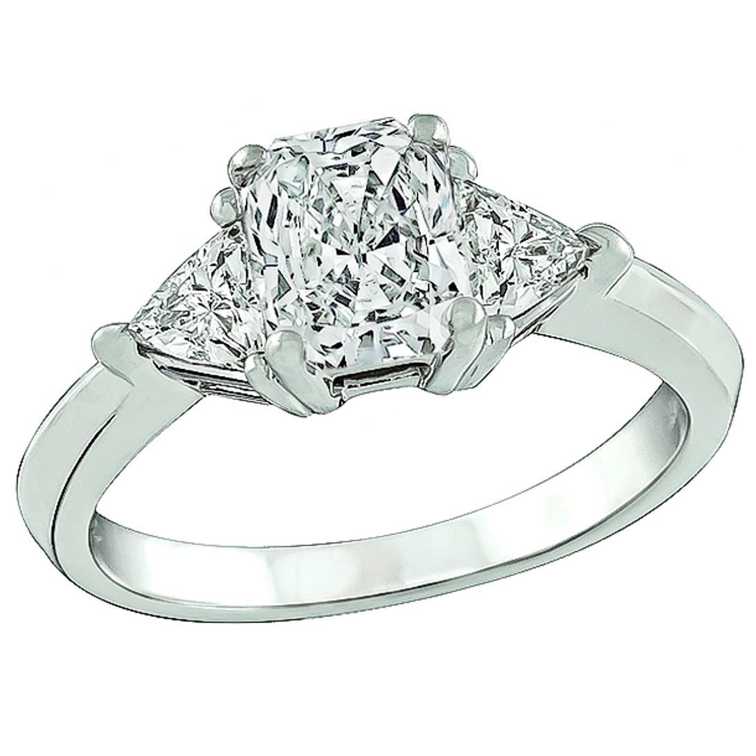 0.97 Carat GIA Cert Diamond Gold Engagement Ring For Sale