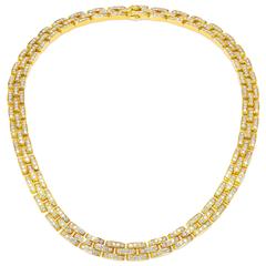 Vintage Cartier 18k Yellow Gold and Diamond Panther Necklace