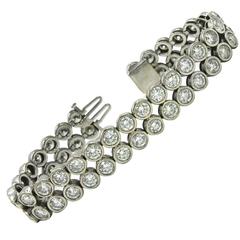 37 Carats Diamonds 2 Row Gold Bracelet
