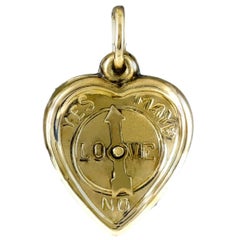 Antique I Love You Spinner Gold Charm