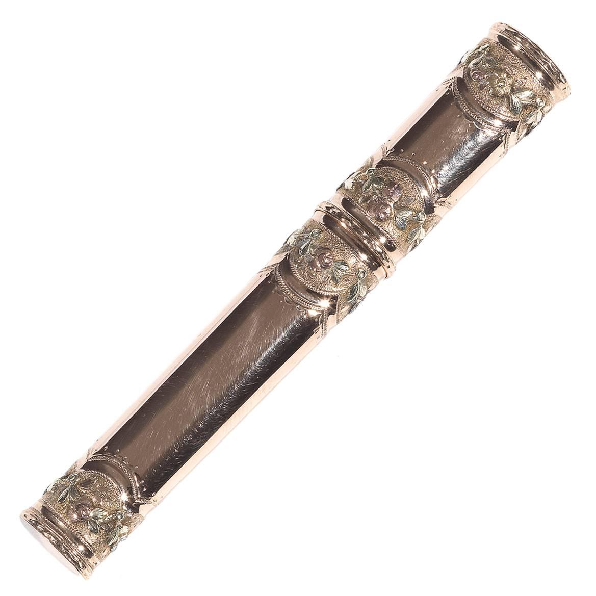 Astuccio Etui Francese Impero Tricolore Oro