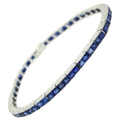 1930s  Art Deco Sapphire Platinum Bracelet