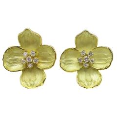 Tiffany & Co. Diamond Gold "Dogwood" Ear Clips