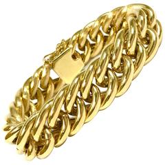 Vintage Large Gold Curb Link Bracelet