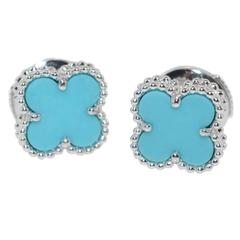 Van Cleef & Arpels Sweet Alhambra Clover Turquoise Mini Earstuds