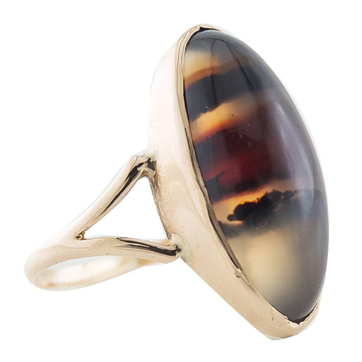 Montana Agate Gold Ring