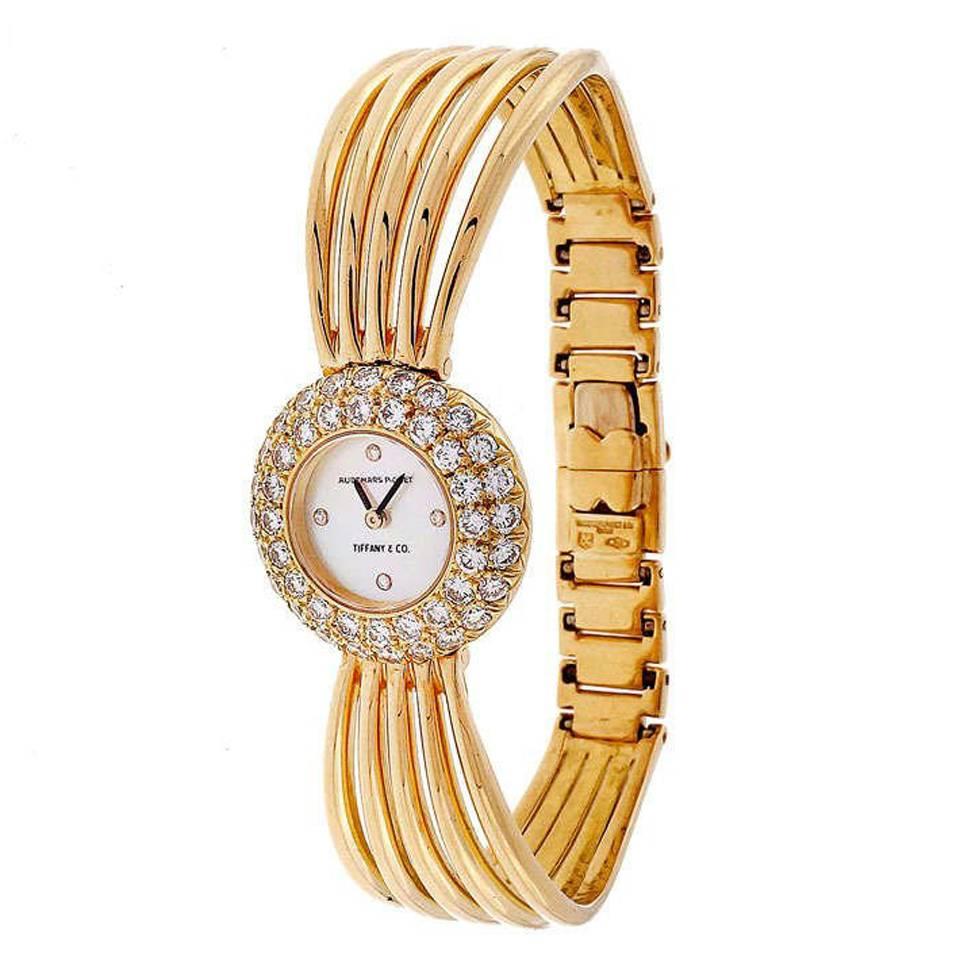 Audemars Piguet For Tiffany & Co. Ladies Diamond Gold Bracelet Wristwatch