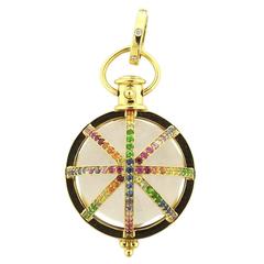 Temple St. Clair Gold Multi Sapphire Diamond Cosmic Amulet Pendant 2