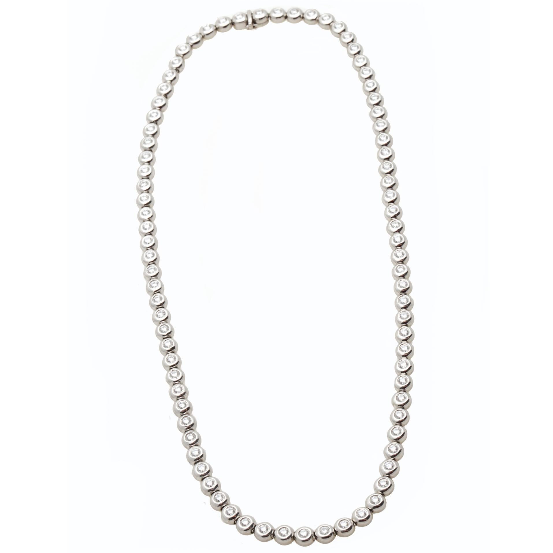 Tiffany & Co. Diamond Platinum Tennis Necklace For Sale