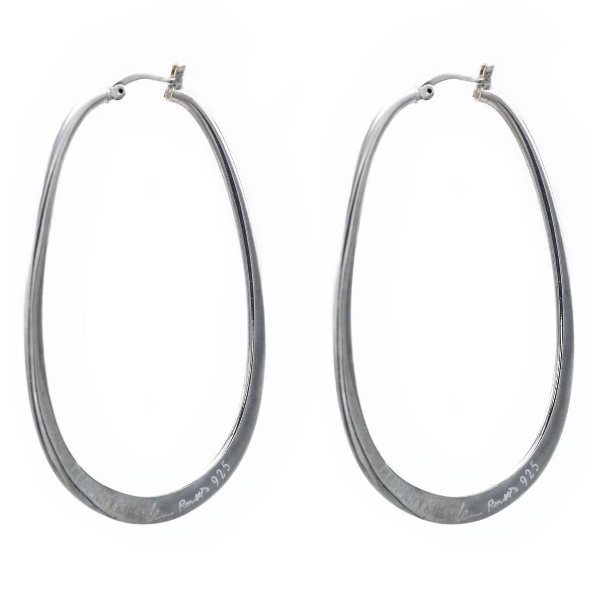 Tiffany & Co. Large Sterling Silver Hoop Earrings
