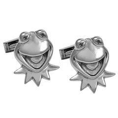 Vintage Kermit The Frog Sterling Cuff Links