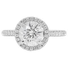 1.36 Carat GIA Cert Diamond Gold Engagement Ring 