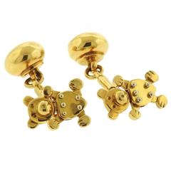 Pomellato Gold Teddy Bear Movable Cufflinks