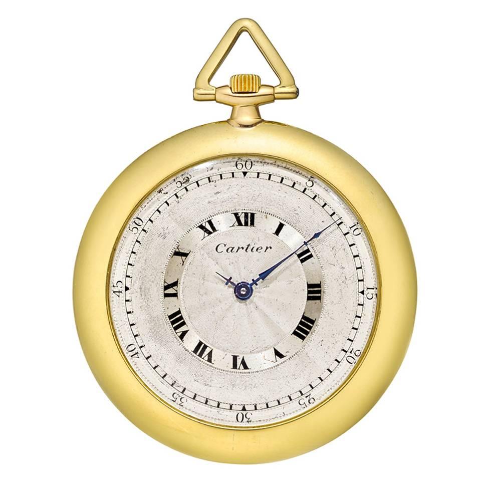 Cartier Yellow Gold Manual Wind Pocket Watch