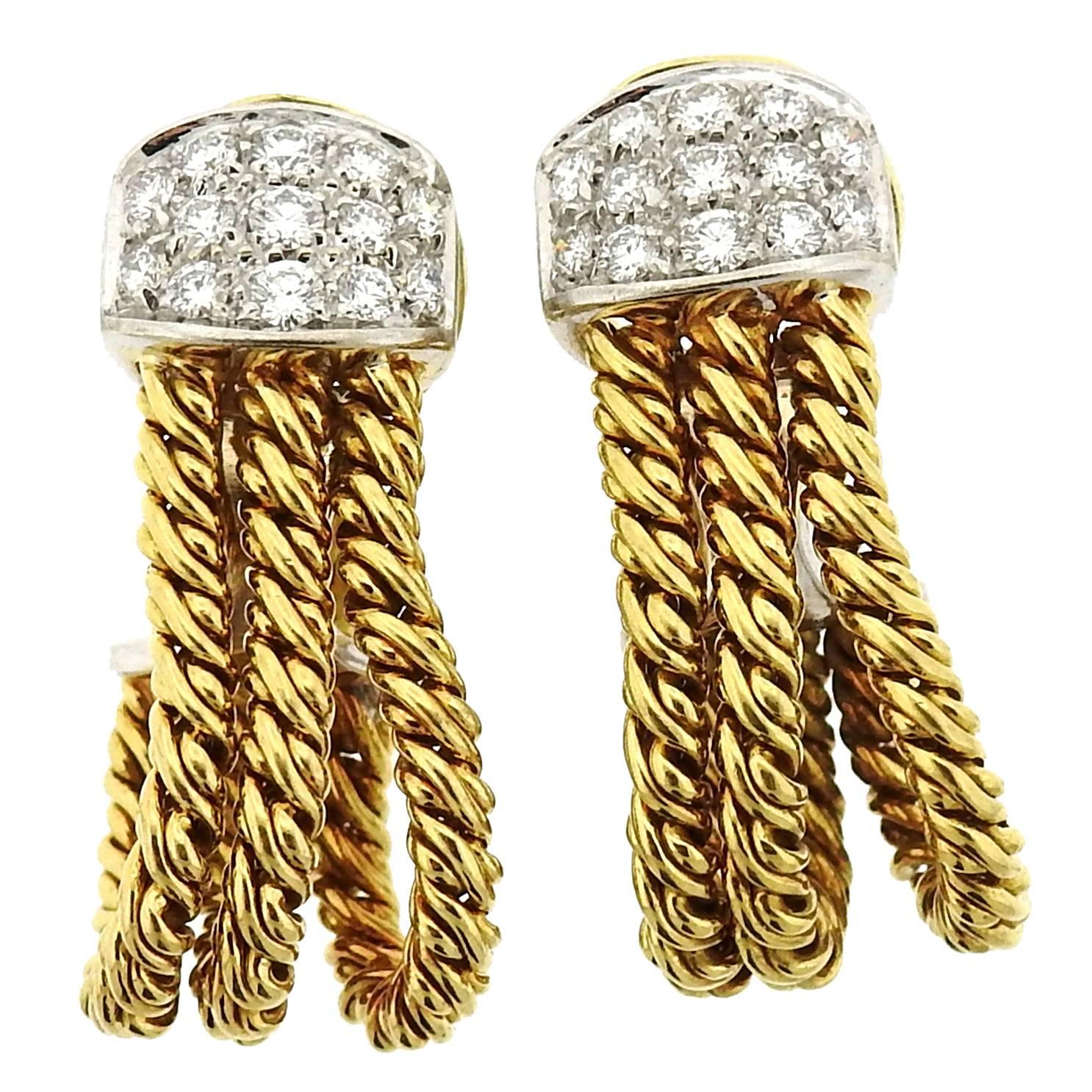  Pomellato Gold Diamond Earrings