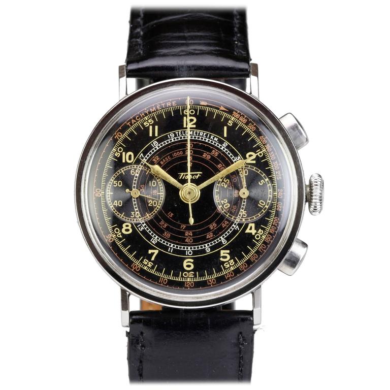 Tissot Stainless Steel Chronograph Wristwatch at 1stDibs