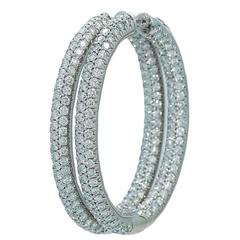 9 Carats Diamonds Gold In and Out Hoop Earrings