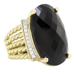 David Yurman Wheaton Collection Onyx  Diamond Ring