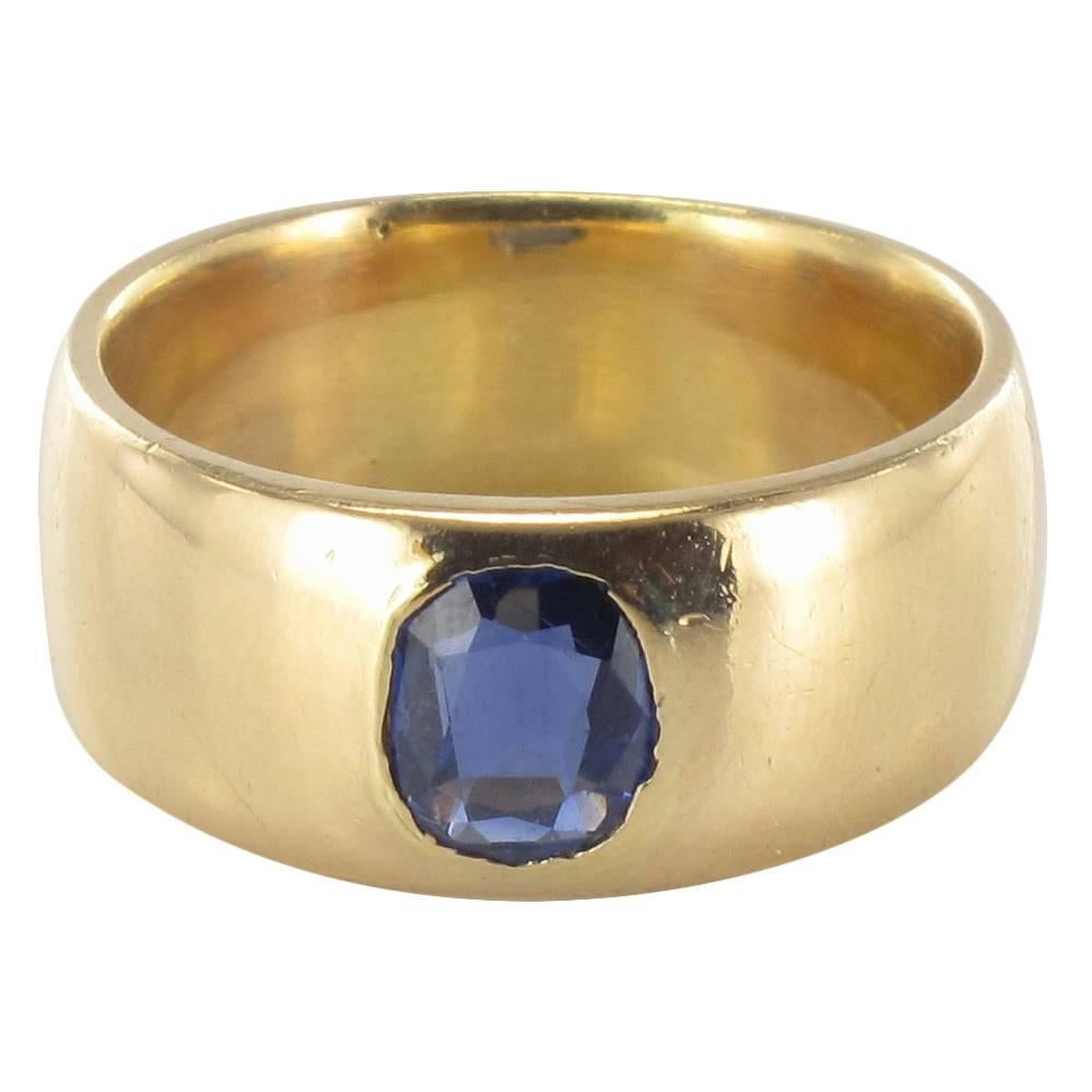 Sapphire Gold Band Ring