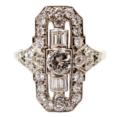Elegant Art Deco Diamond Gold Dinner Ring