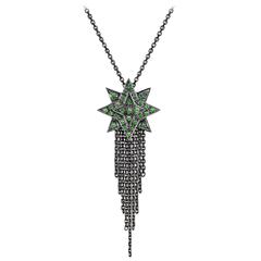 Ana de Costa Blackened Gold Tsavorite Star Pendant 11
