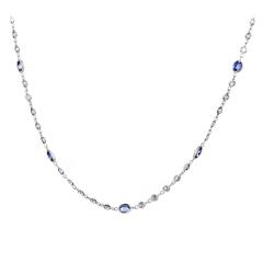 Sapphire Diamond Gold Collar Necklace
