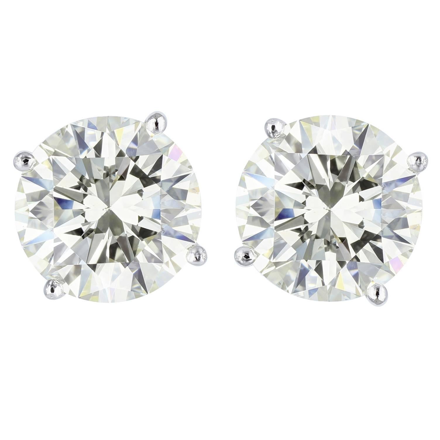 8.06 Carats Diamonds Gold Stud Earrings