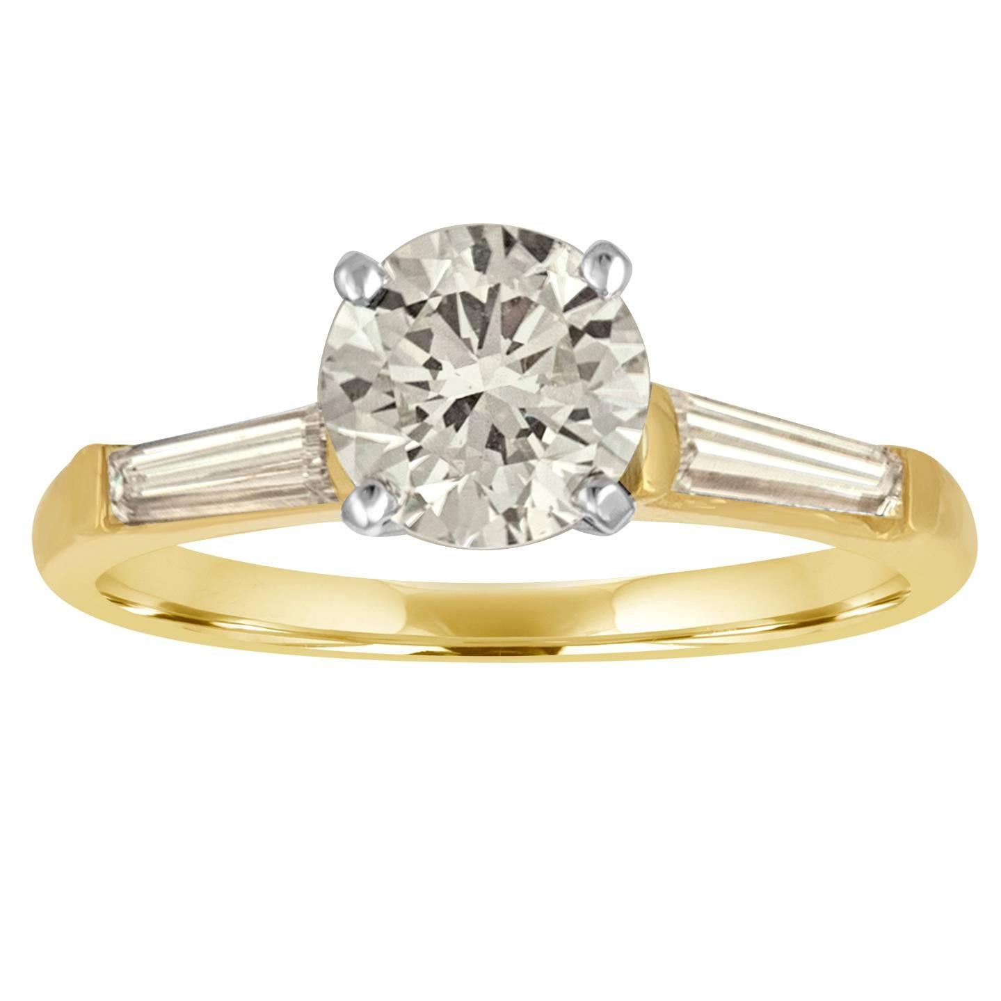 1.21 Carat GIA Certified Brilliant Diamond Two-Color Gold Ring