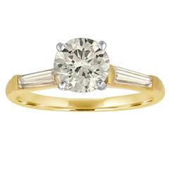 1.21 Carat GIA Cert Brilliant Diamond Two Color Gold Ring 5