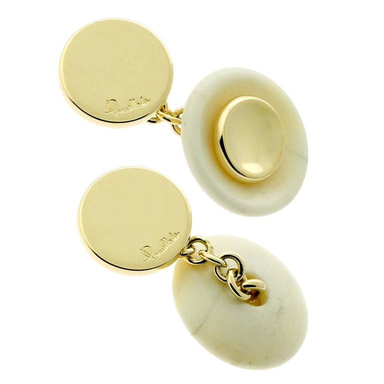 Pomellato Marble Gold Cufflinks For Sale