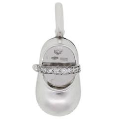 Aaron Basha 0.07 Carats Diamonds Gold Baby Shoe Charm